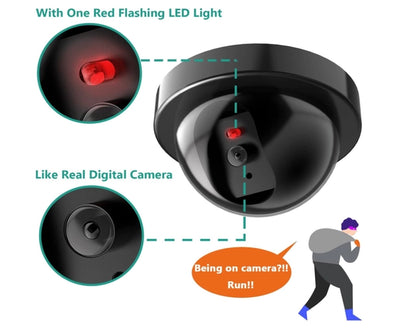 Dummy CCTV Dome Camera with Flashing Red LED Light< (Pack of 1)..
